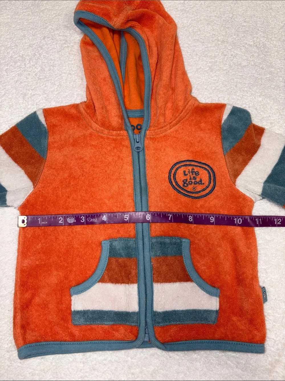 Life is good kids Hooded Jacket Short-Sleeve Bodysuit Set Terry cloth zebra 6/12